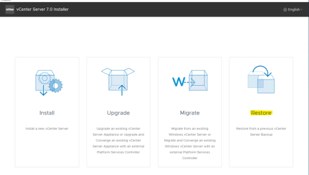 vCenter 7.0  Restore